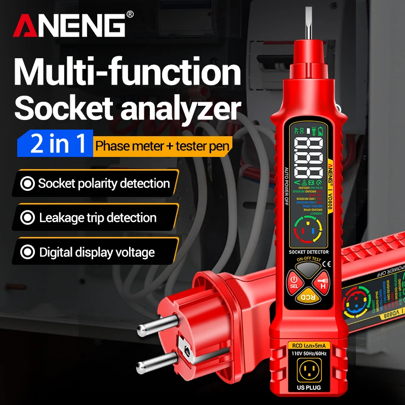 Home Automation Kit - Socket Circuit Tester ANENG VD808 Digital