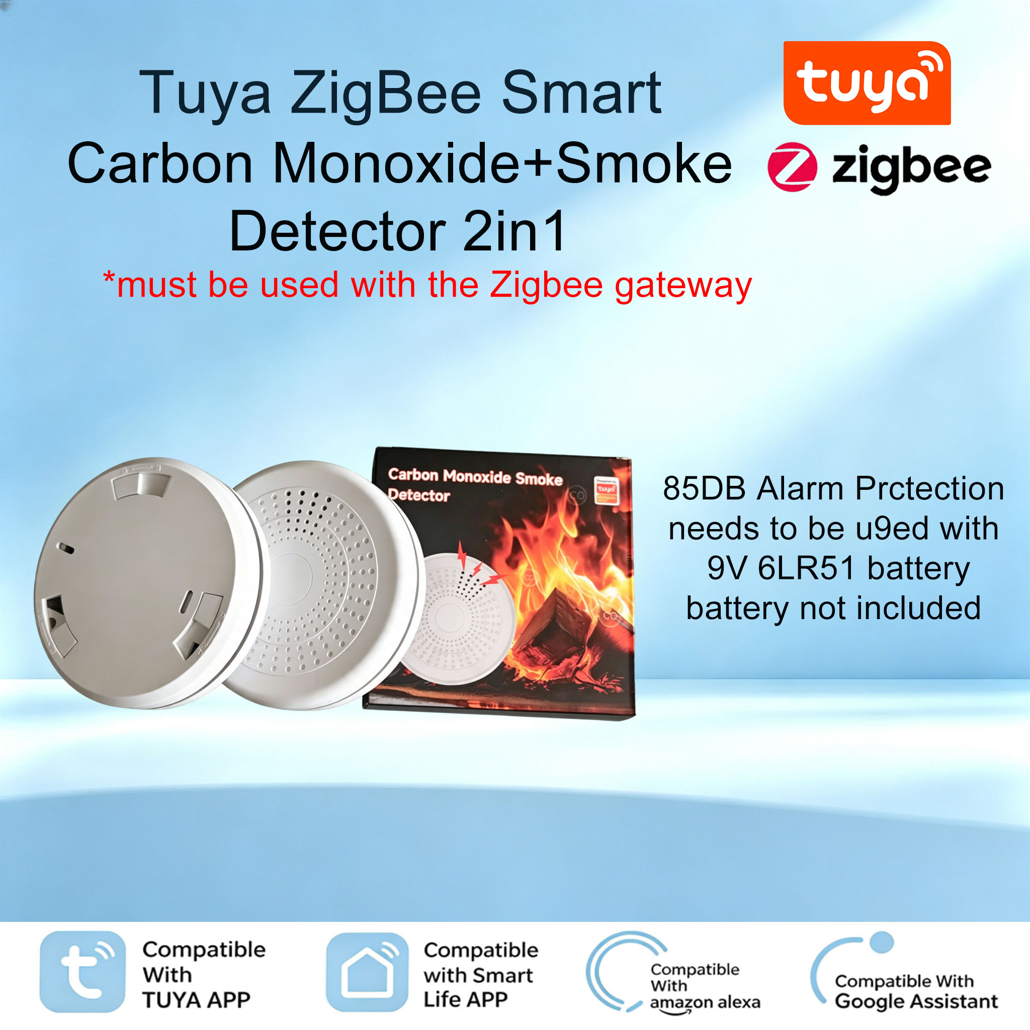 Smart Smoke Detector - Smart ZigBee Smoke & CO Composite
