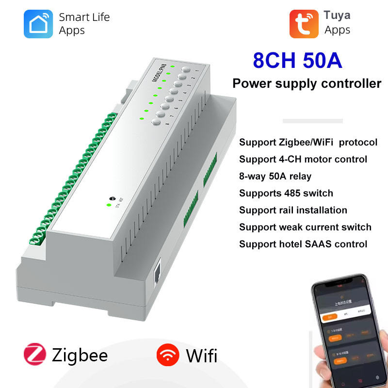 Smart Home Zigbee 3.0 - Tuya 8CH 50A Zigbee 3.0 High
