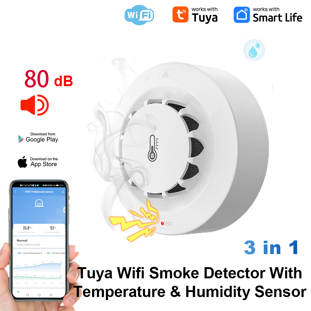 Tuya WiFi Temperature and Humi - огляд і ціна Smart Smoke Detector