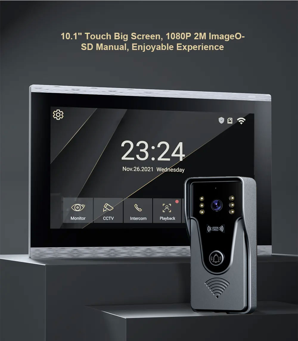 Tuya 1080P 10 Inch Color Touch - огляд і ціна Smart Home Video Doorbell App