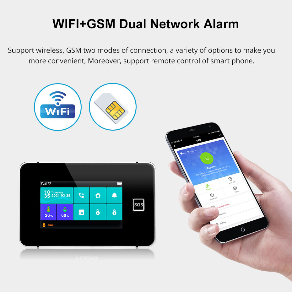 KERUI G60B WIFI GSM Alarm Syst - огляд і ціна Smart Home Touchscreen Control Panel