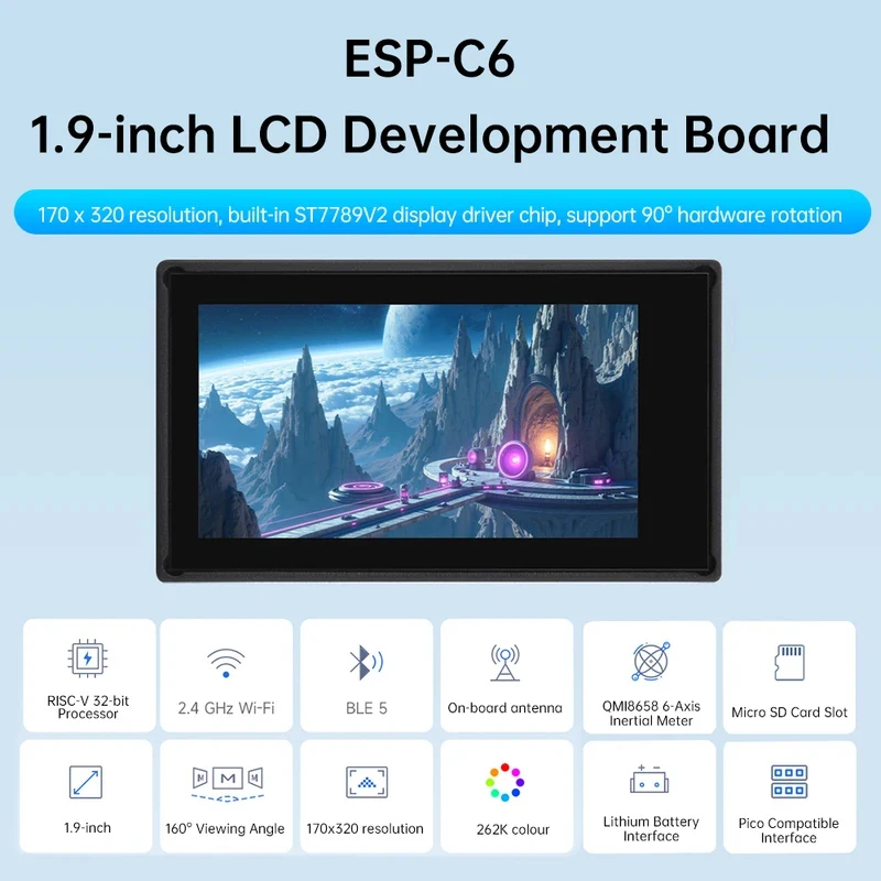 ESP32-C6 1.9-Inch LCD Screen D - огляд і ціна Smart Home Esp32