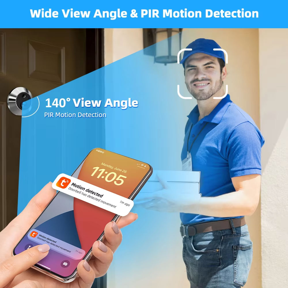 Smart Peephole Doorbell Camera - огляд і ціна Smart Home Video Doorbell App