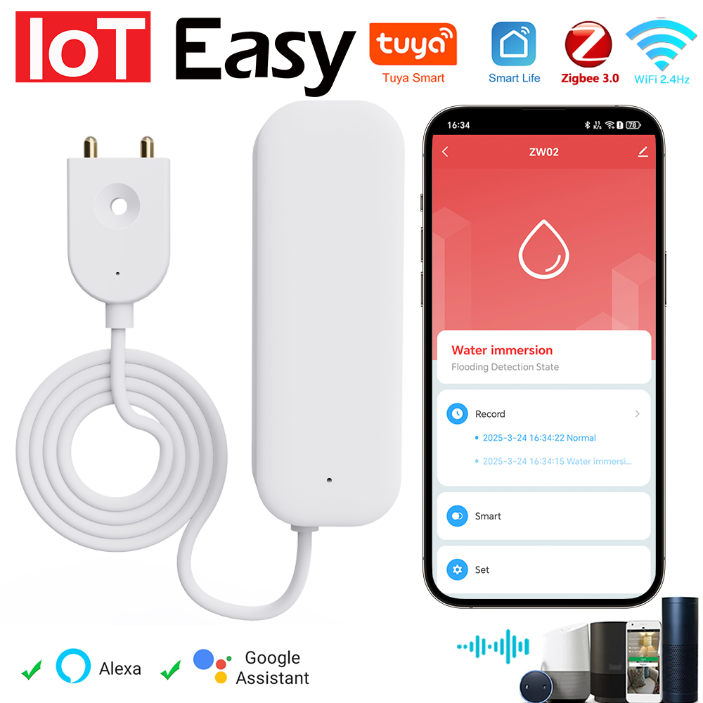 Tuya WiFi ZigBee Water Sensor  - огляд і ціна Smart Home Features