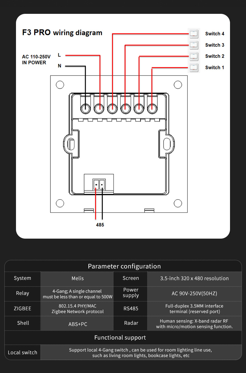 F3 Pro 3.5 Inch IPS Touch Pane - огляд і ціна Smart Home Features