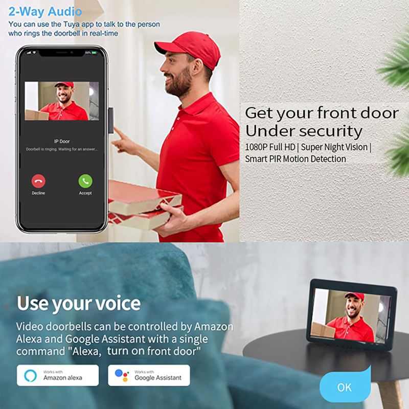 Tuya 1080P Wifi Video Doorbell - огляд і ціна Smart Home Video Doorbell App