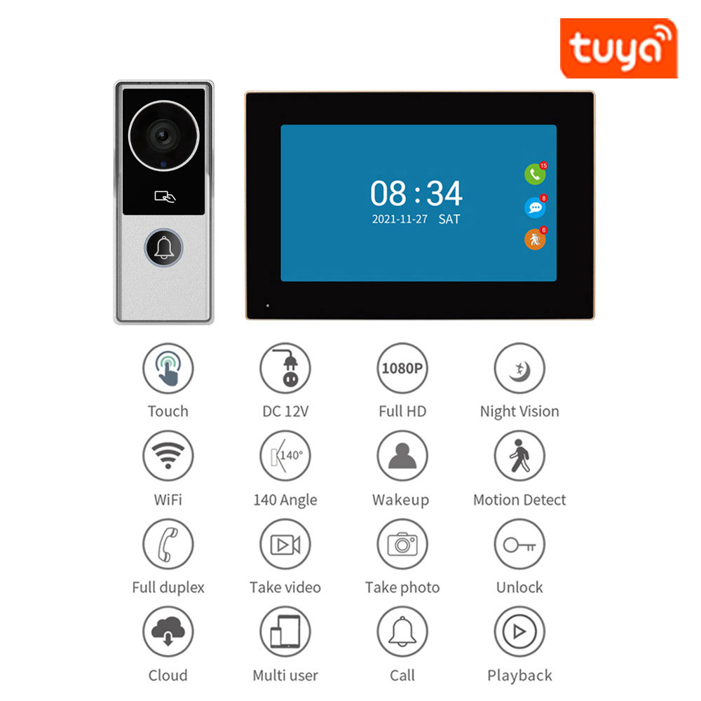 TUYA 1080P 7/10 Inch Touch Scr - огляд і ціна Smart Home Video Doorbell App